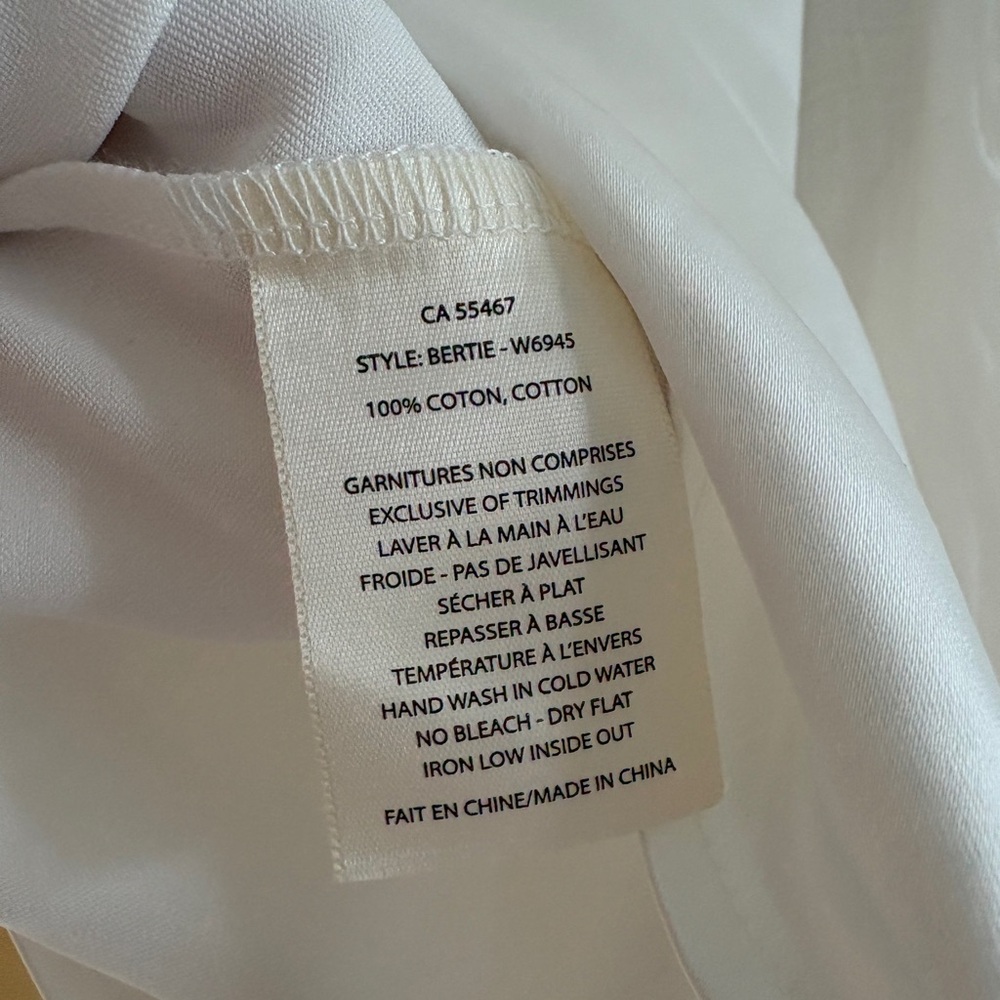 Melissa Nepton White Button-Up Women's Long Sleeve Blouse Size M - Picture 4 of 6